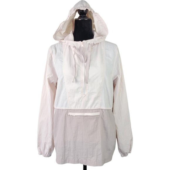 Thread & Supply Two Tone Pink Cream Pullover Windbreaker Women Size Large - Picture 1 of 16